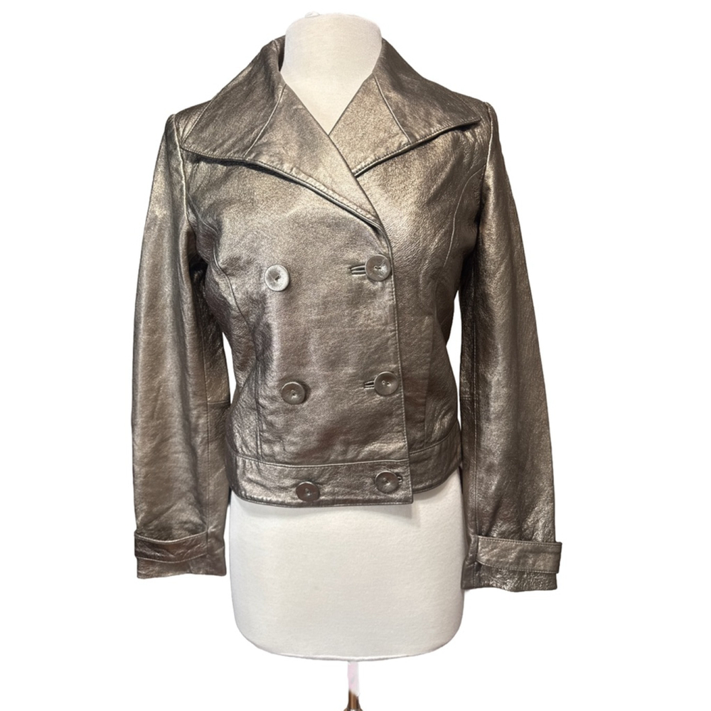 VINTAGE Spiegel Bronze Leather Jacket, Size 6